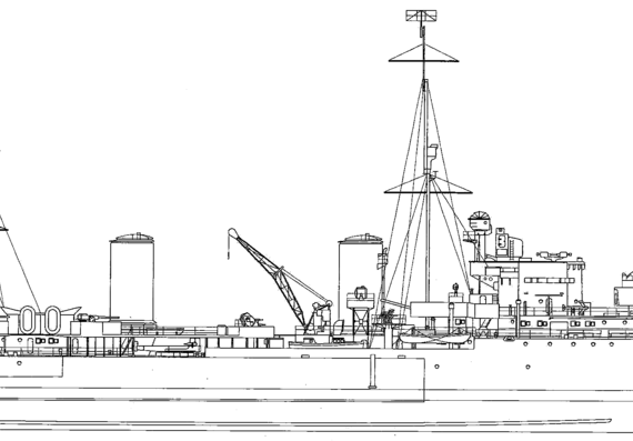 Крейсер HMS Arethusa 1941 [Light Cruiser] - чертежи, габариты, рисунки